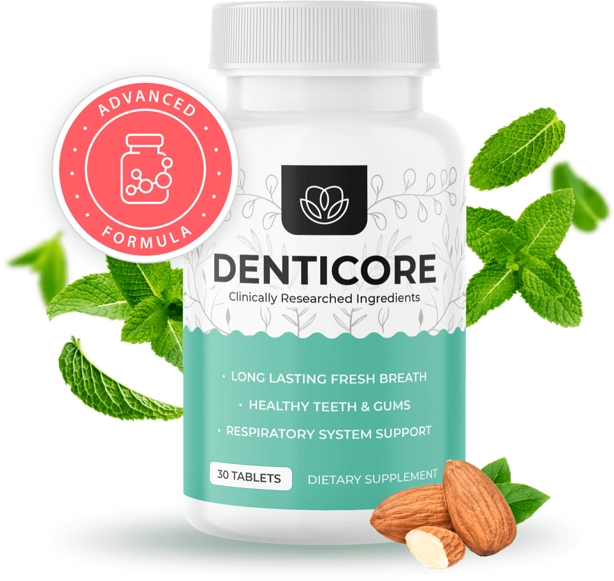 DentiCore natural oral health supplement bottle